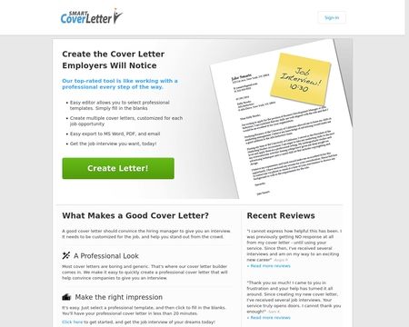 website thubmnail of SmartCoverLetter