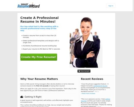 website thubmnail of SmartResumeWizard