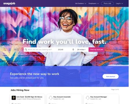 website thubmnail of snagajob.com