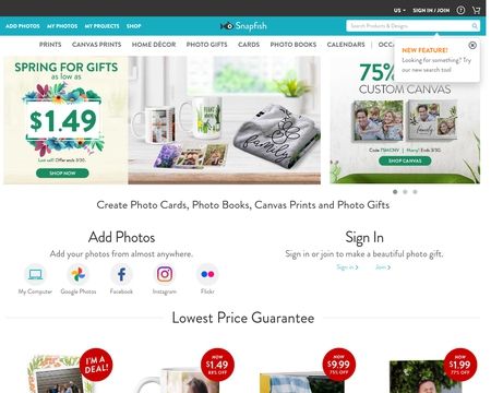 website thubmnail of Snapfish.ca