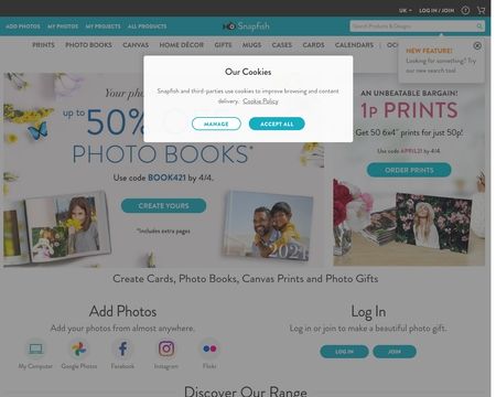 website thubmnail of Snapfish.co.uk
