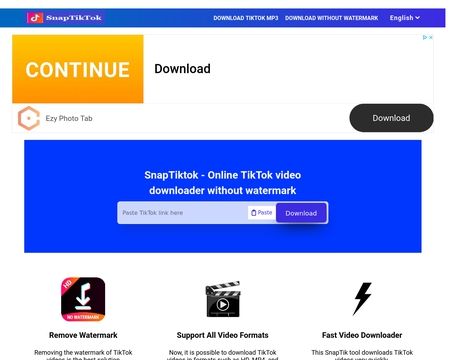 website thubmnail of Snaptiktok.download