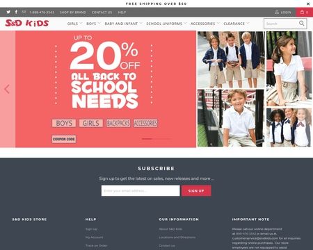 website thubmnail of S&D Kids