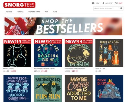 website thubmnail of SnorgTees