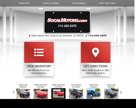 website thubmnail of SoCal Motors