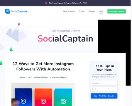 website thubmnail of Socialcaptain
