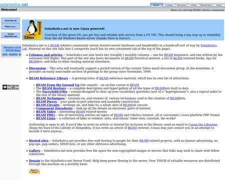 website thubmnail of Solarbotics.net