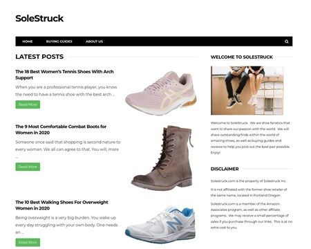 website thubmnail of Solestruck
