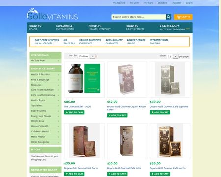 website thubmnail of Solle Vitamins