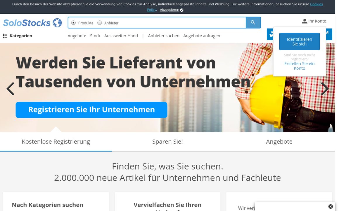 website thubmnail of Solostocks.de