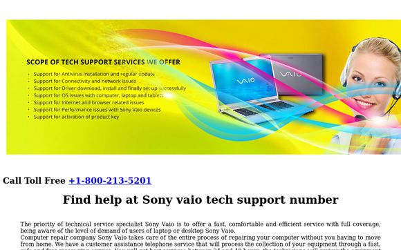 Thumbnail of Sonyvaio.supportnumber.us