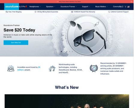 website thubmnail of Soundcore