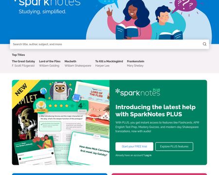 website thubmnail of SparkNotes