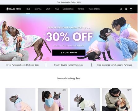 website thubmnail of Sparkpaws