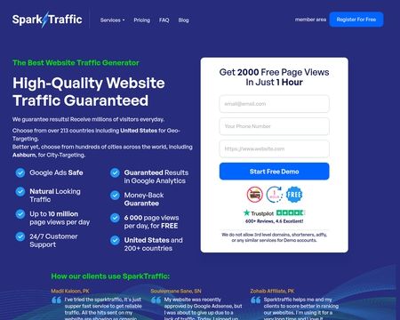 website thubmnail of Spark Traffic