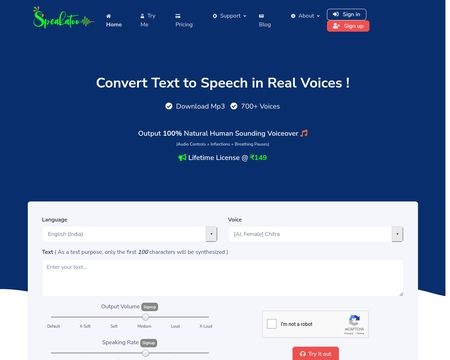 website thubmnail of Speakatoo