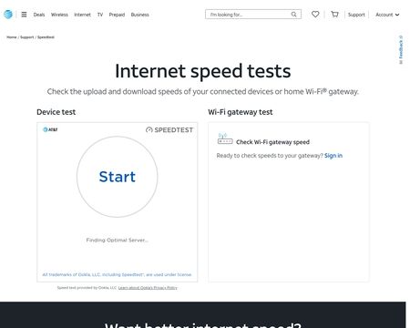 website thubmnail of AT&T Internet Speed Test