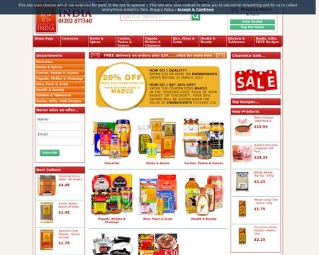 website thubmnail of SpicesOfIndia