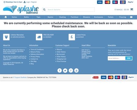 website thubmnail of Splashe Bathrooms