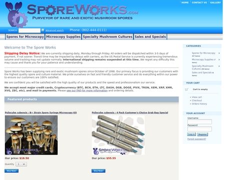 website thubmnail of Sporeworks.com