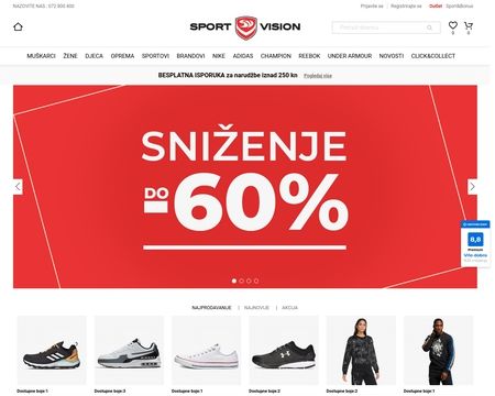 website thubmnail of Sportvision.hr