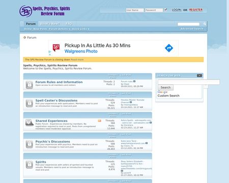 Spells, Psychics, Spirits Review Forum