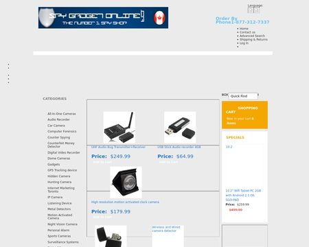 website thubmnail of Spy Gadget Online