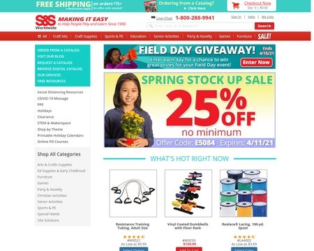 website thubmnail of S&S Worldwide