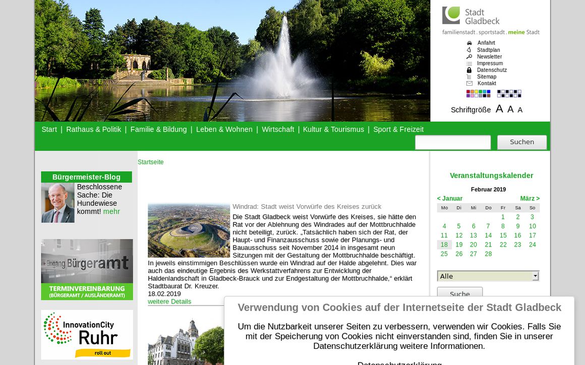 website thubmnail of Stadt-gladbeck.de