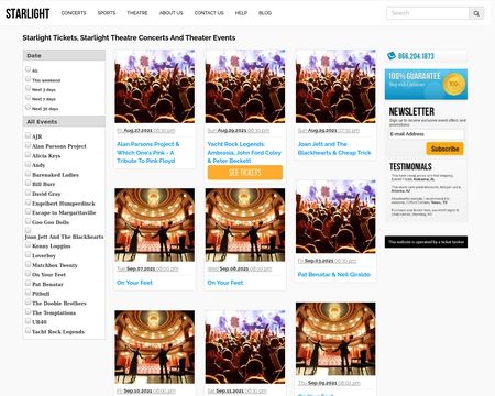 website thubmnail of Starlighttickets.net
