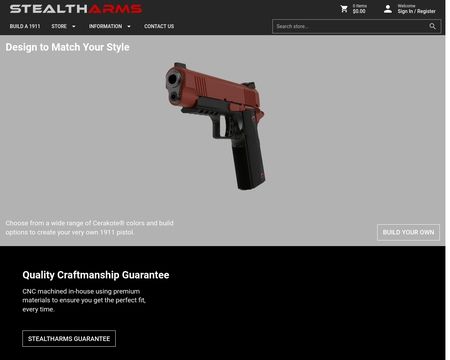 website thubmnail of Stealtharms.net