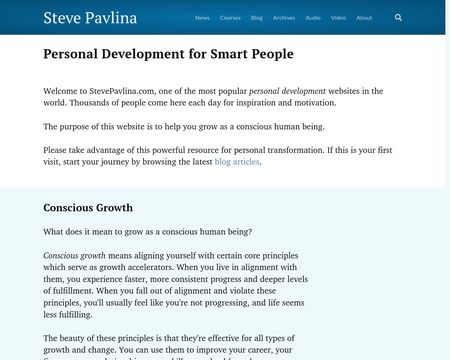 website thubmnail of Steve Pavlina