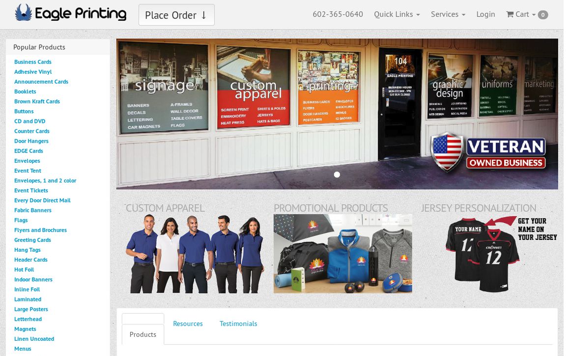 website thubmnail of Eagle Printing