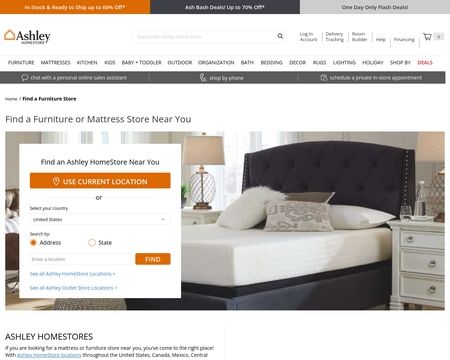 website thubmnail of Ashley Furniture