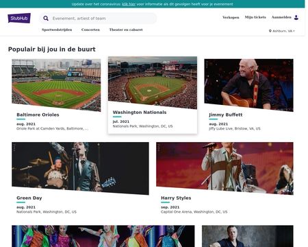 website thubmnail of Stubhub.nl