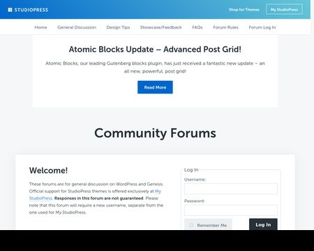 website thubmnail of Studiopress.community