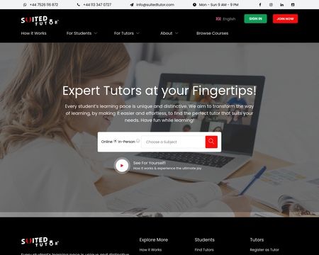 website thubmnail of Suited Tutor