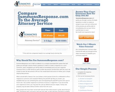 website thubmnail of SummonsResponse.com