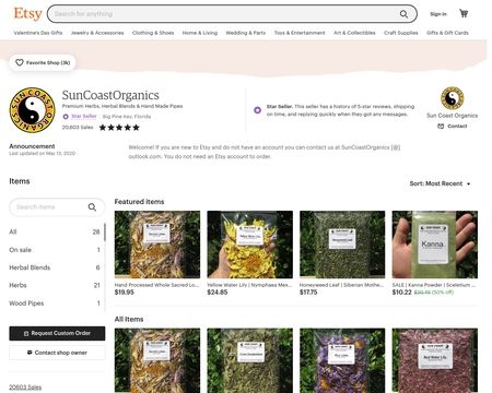 website thubmnail of SuncoastOrganics