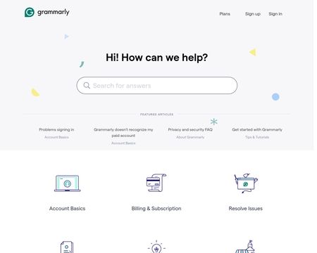 website thubmnail of Support.grammarly