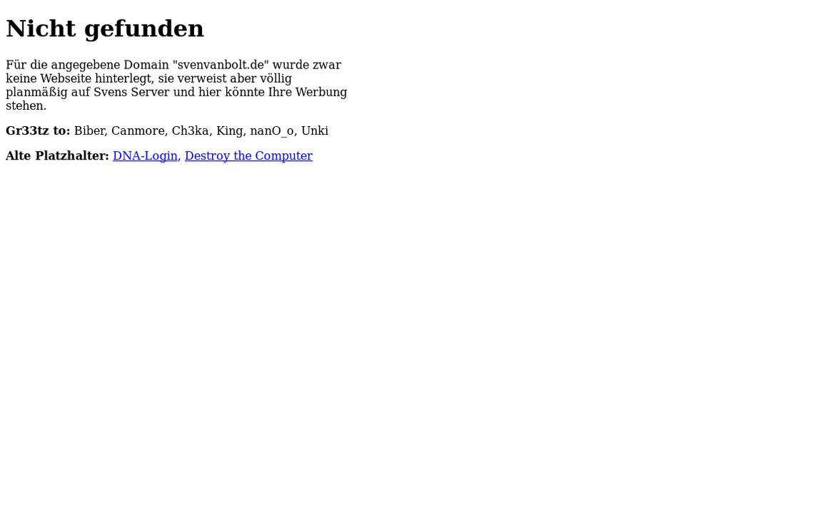website thubmnail of Svenvanbolt.de