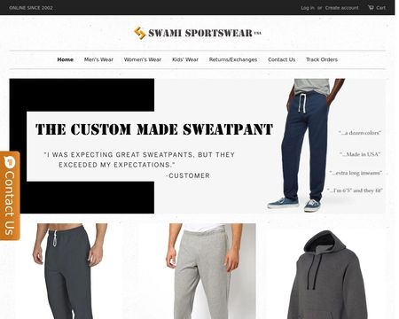 website thubmnail of Swami Sportswear