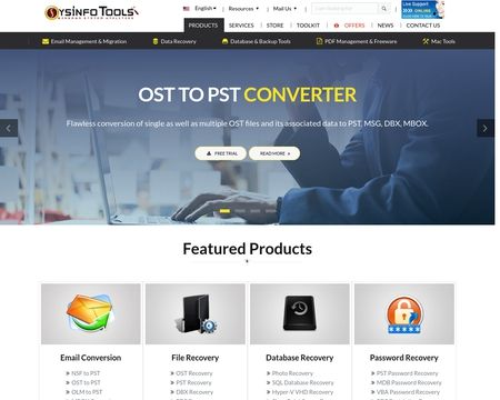 website thubmnail of SysinfoTools