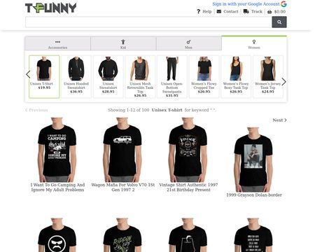 website thubmnail of T-Funny