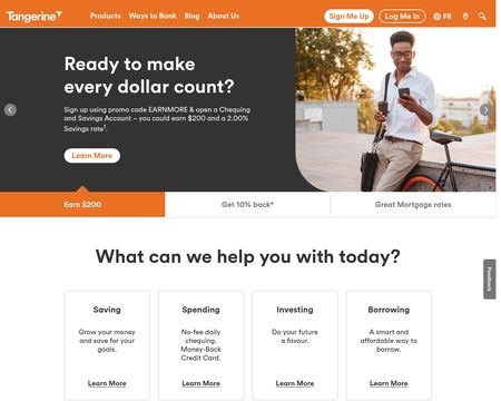 website thubmnail of Tangerine CA
