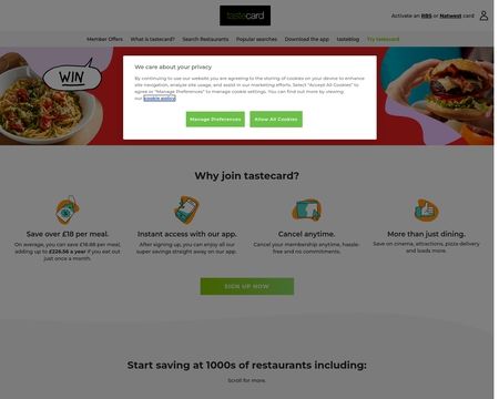 website thubmnail of tastecard