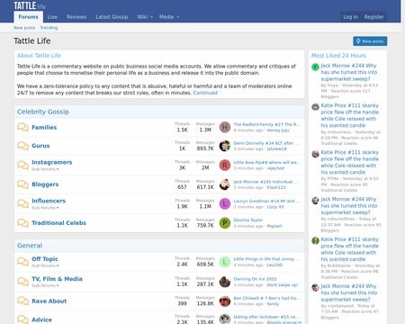 website thubmnail of Tattle Life