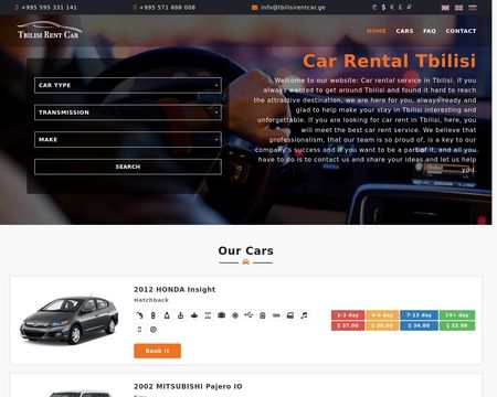 website thubmnail of TbilisiRentCar
