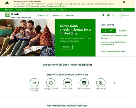 website thubmnail of TD Bank