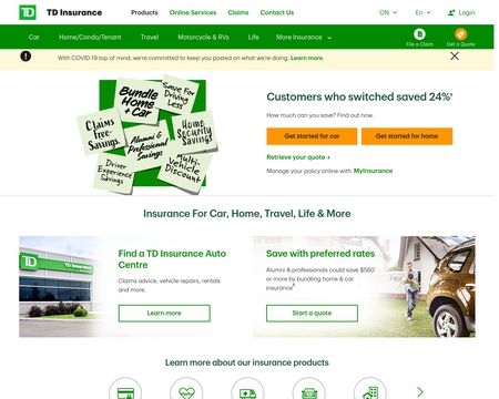 website thubmnail of TD Insurance